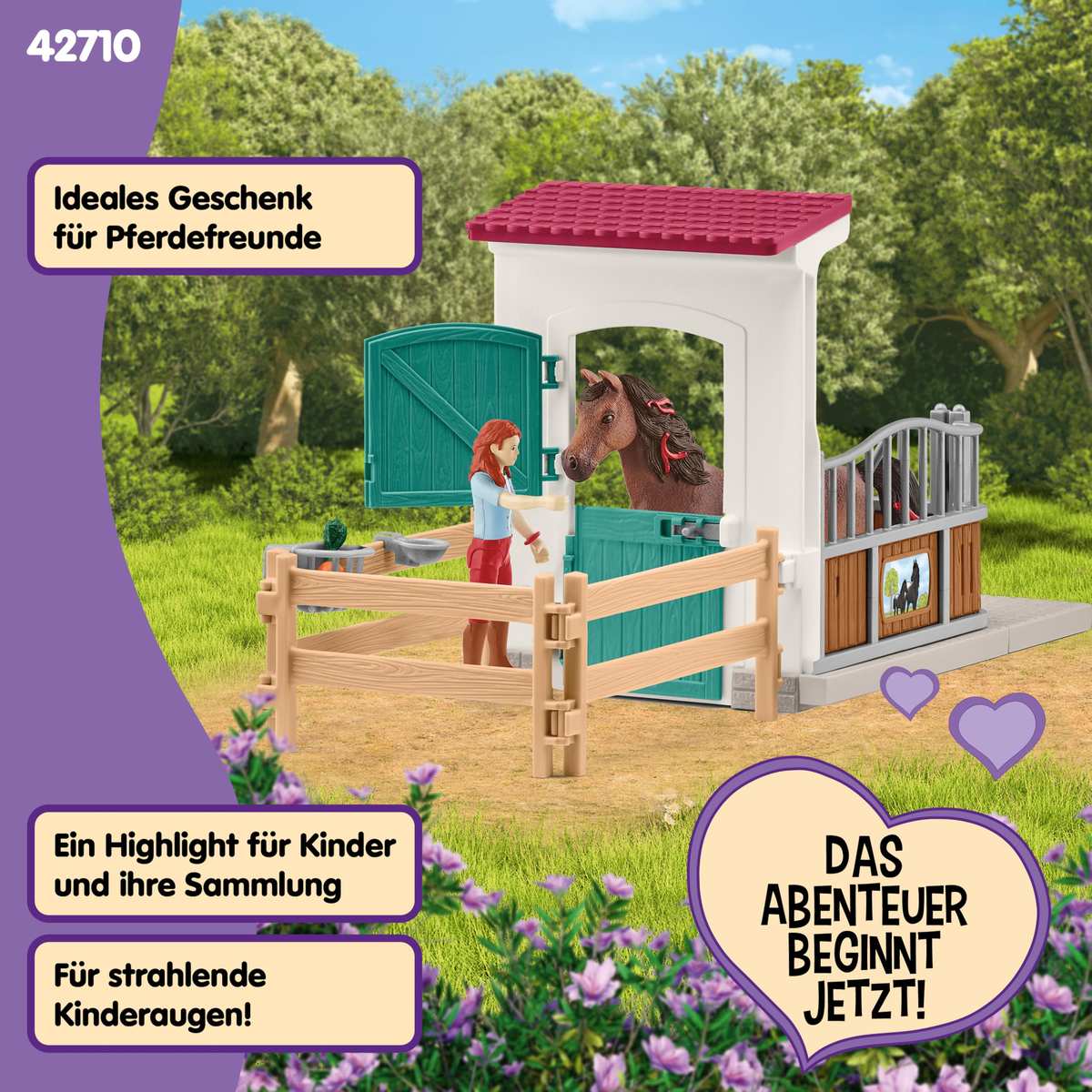 schleich Horse Club Pferdebox mit Hannah & Cayenne 42710 25 Teile 5+