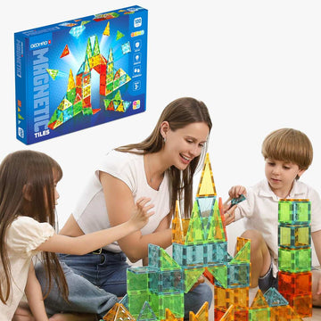 GEOMAG 100 Teile Magnetspiel Fliesen in 4 Formen Montessori Spielzeug 3+ Lernspielzeug