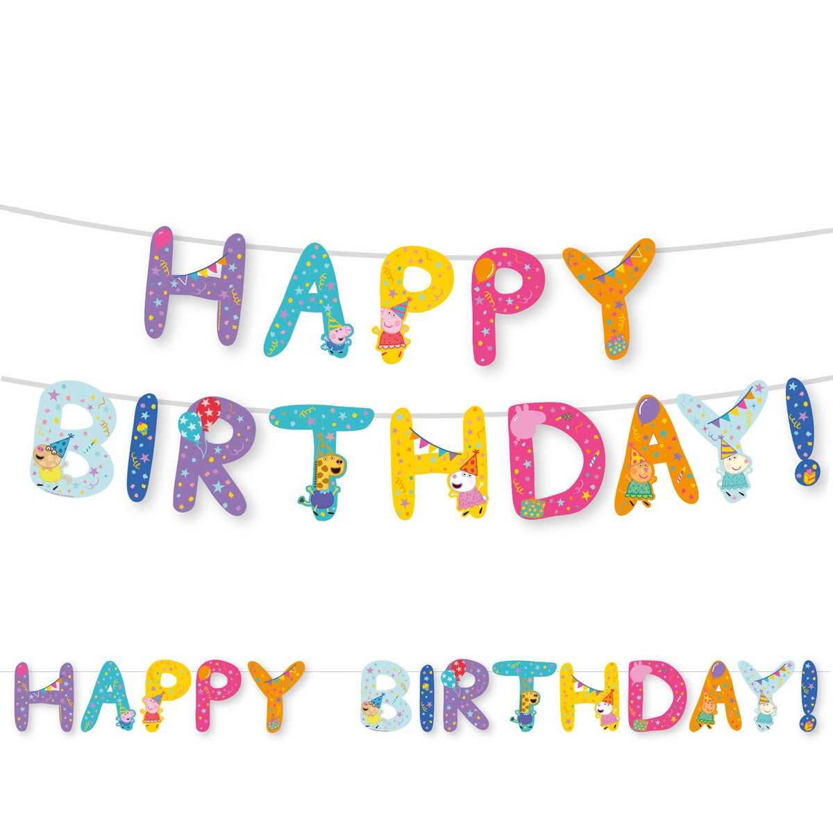 Amscan 9918344 – Peppa Pig Kids Happy Birthday Brief Banner Party Dekoration – 3,2 m
