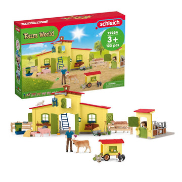 Schleich Farm World 72224 Farm mit Hühnerstall und Pferdebox 123 Teile 3+