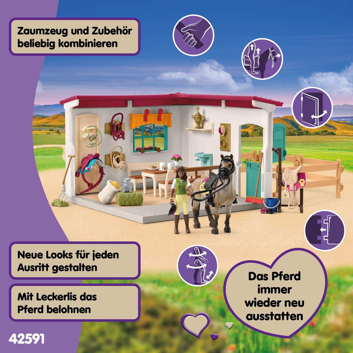 Schleich Horse Club 42591 Sattelkammer ab 5 Jahre 85 Teile