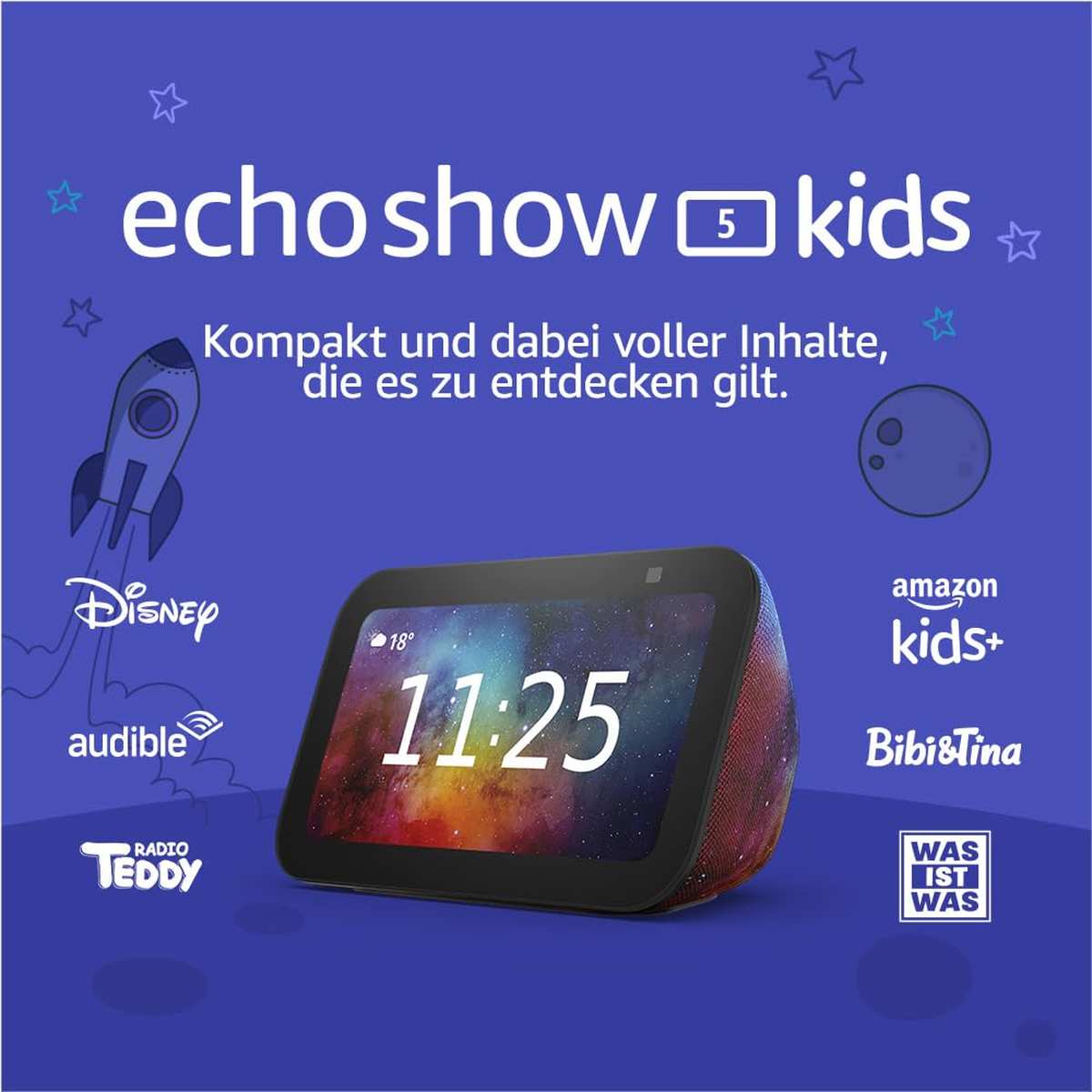 Echo Show 5 Kids Neueste Generation Smart Display Weltraum-Design mit Alexa+