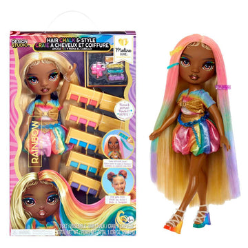 Rainbow High Hair Chalk & Style Doll Meline 28 cm Puppe in Regenbogen- und Goldfarben 4+