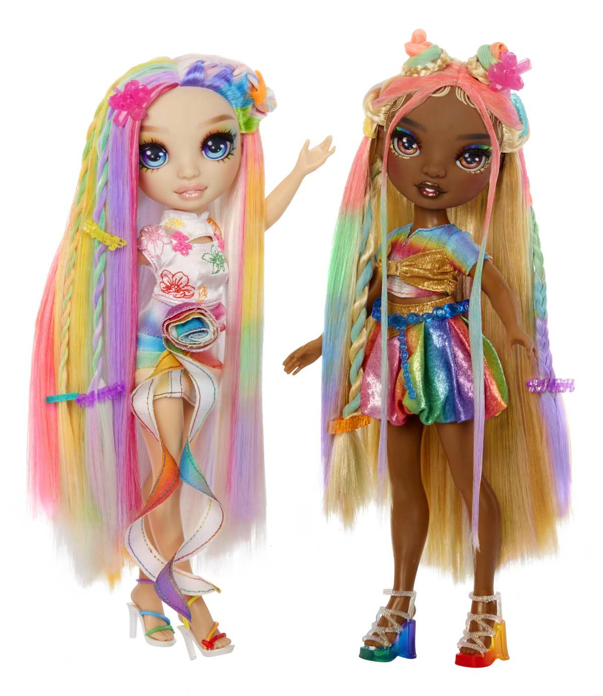 Rainbow High Hair Chalk & Style Doll Meline 28 cm Puppe in Regenbogen- und Goldfarben 4+