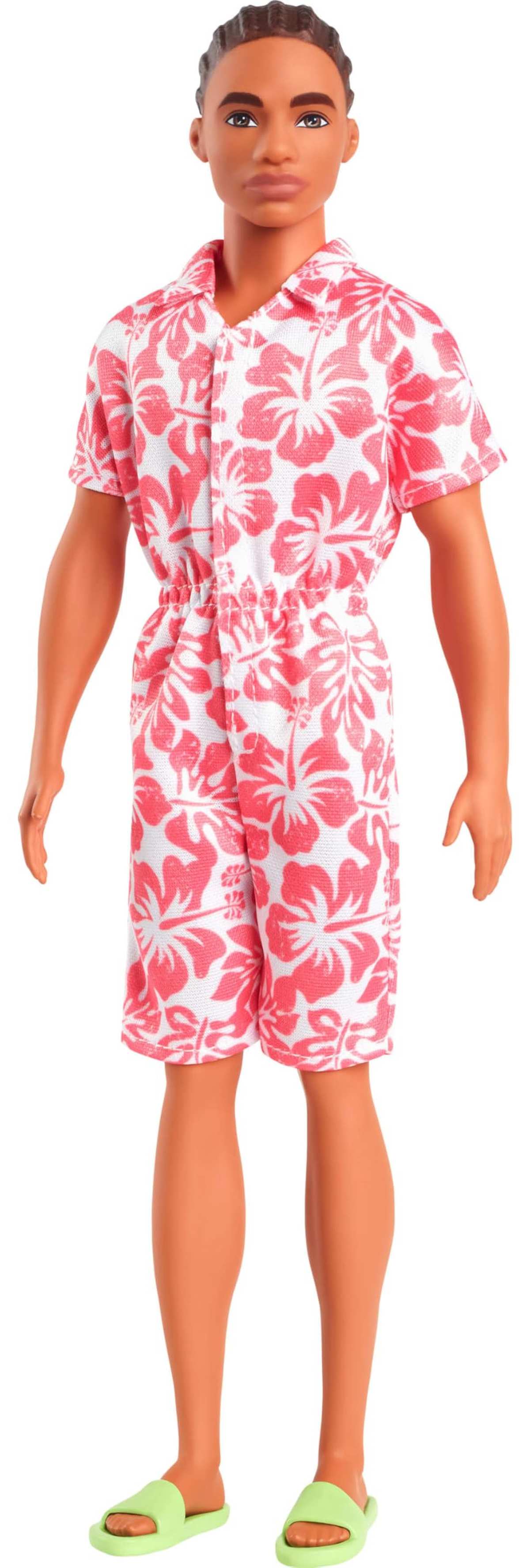 Barbie Fashionistas Ken-Puppe Nr. 235 brünett Hawaii Jumpsui HYT99 3+