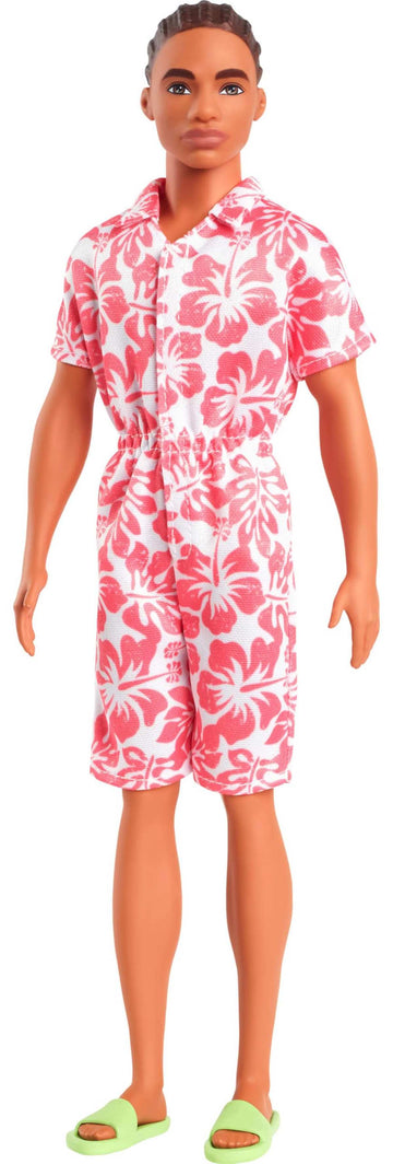 Barbie Fashionistas Ken-Puppe Nr. 235 brünett Hawaii Jumpsui HYT99 3+