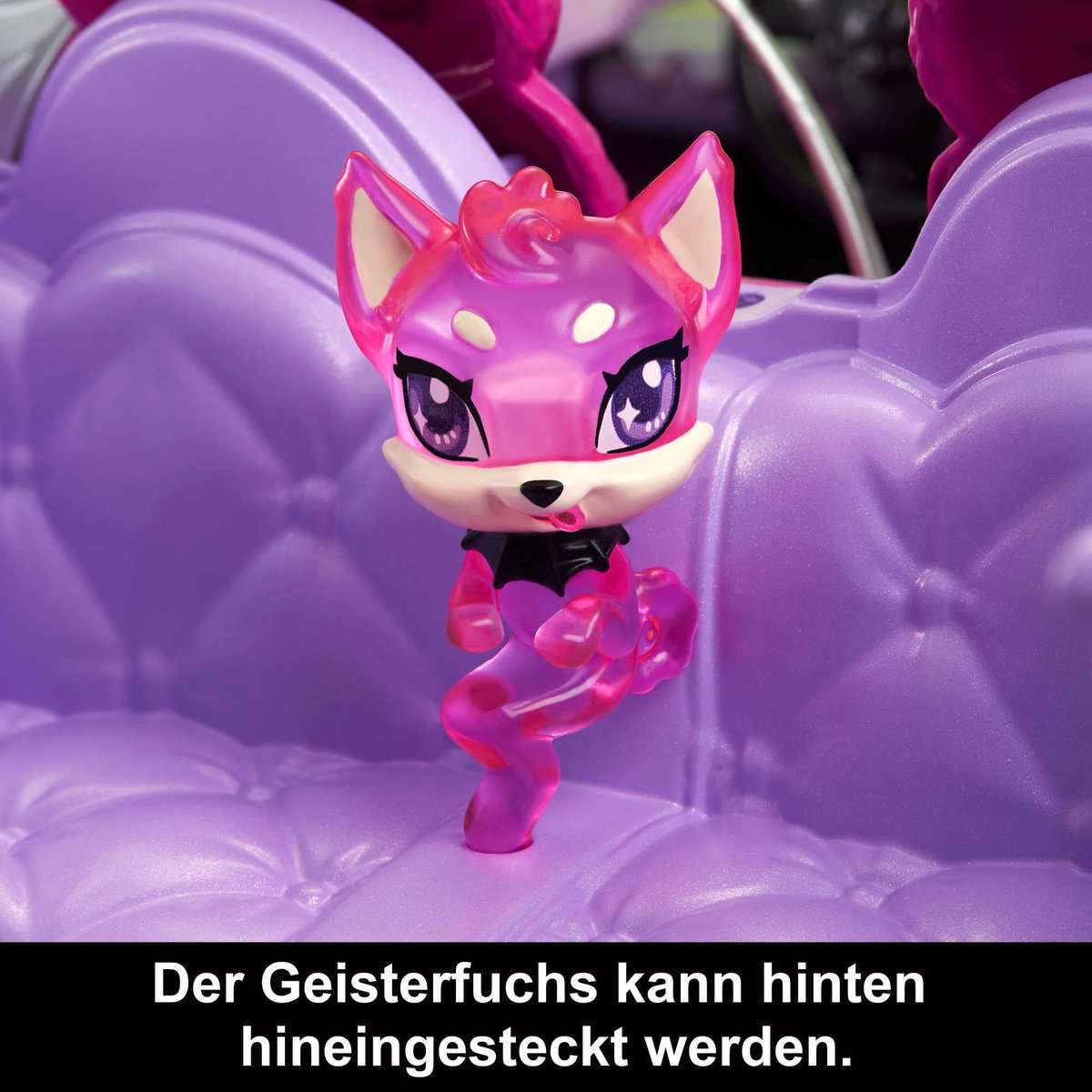 Monster High Ghoul Mobile Cabrio mit Spinnennetzen plüschigem Innenraum ohne Puppen HHK63