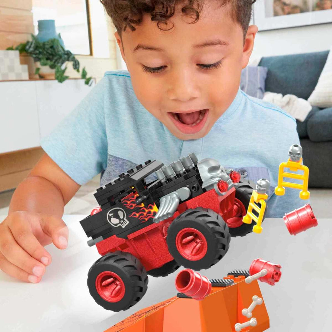 MEGA Hot Wheels Smash-und-Crash Bone Shaker Crush Set 151 tlg. Monster Truck 5+ HKF87
