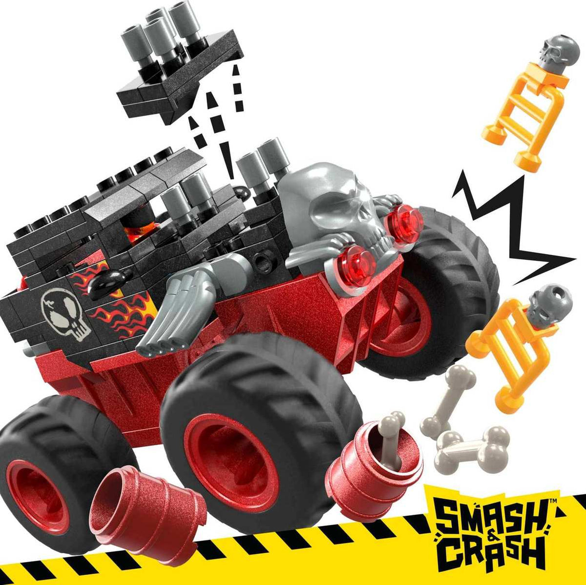 MEGA Hot Wheels Smash-und-Crash Bone Shaker Crush Set 151 tlg. Monster Truck 5+ HKF87