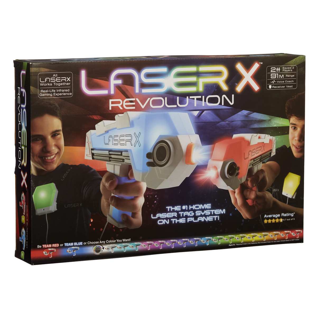 Laser X Revolution Double Blasters Zickzackmuster Sunset Chevron orange/rot 6+