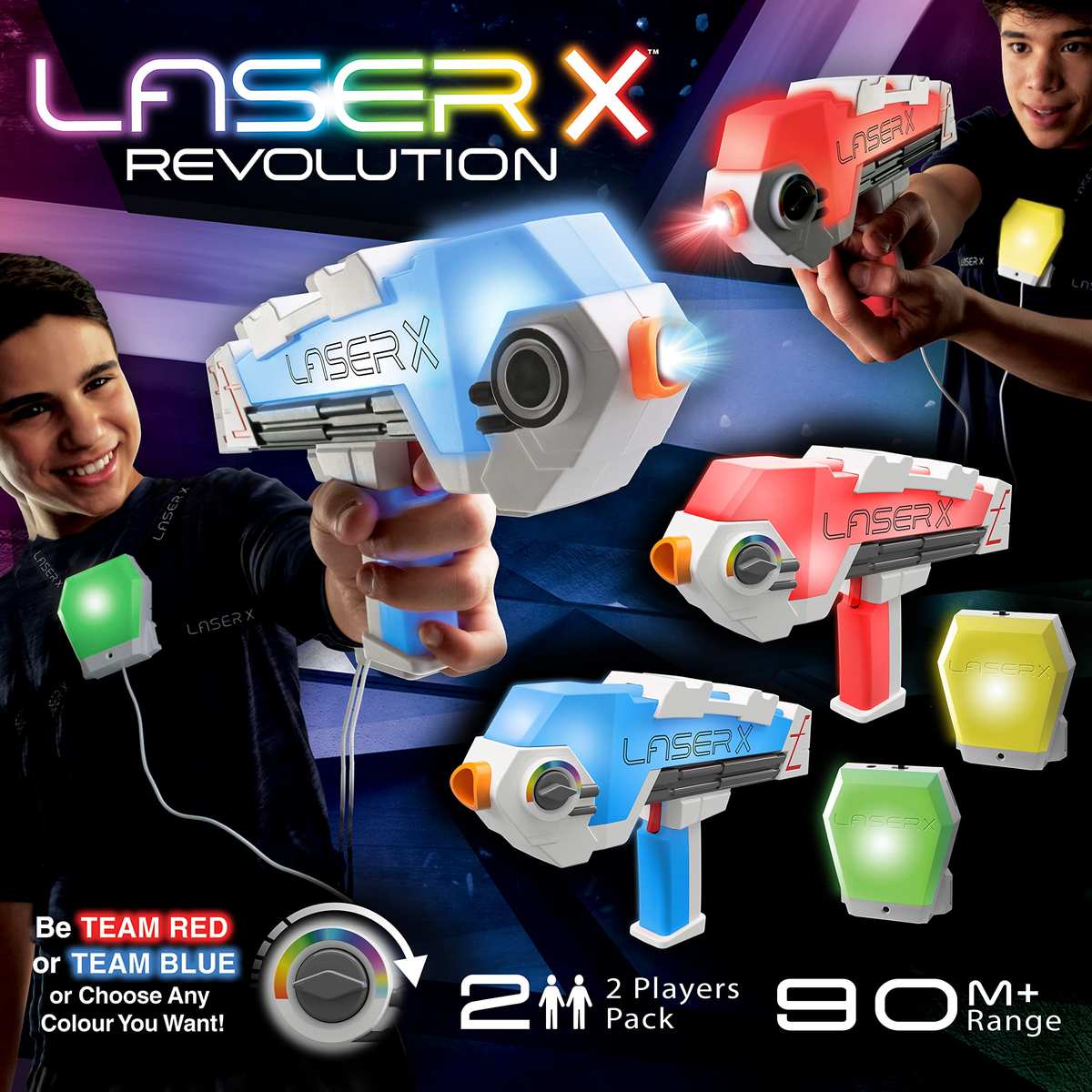 Laser X Revolution Double Blasters Zickzackmuster Sunset Chevron orange/rot 6+