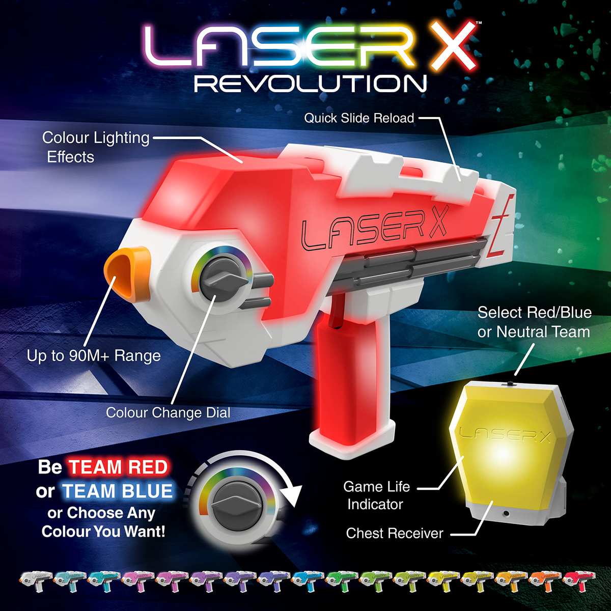Laser X Revolution Double Blasters Zickzackmuster Sunset Chevron orange/rot 6+