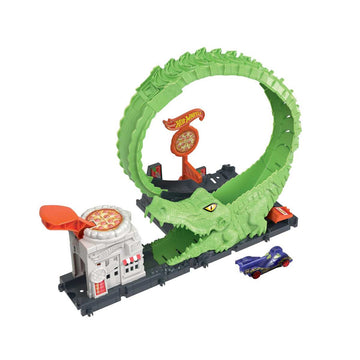 Hot Wheels Spielset Krokodilangriff Rennbahn Looping Spirale Pizzeria 4+ HKX39