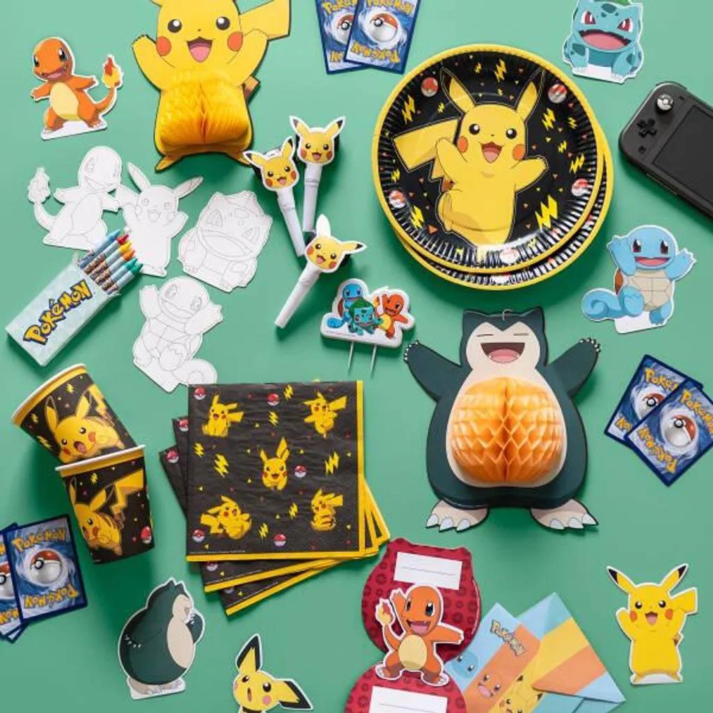 amscan Pokémon Papp-Dessertteller für Kindergeburtstag, Partyteller, Einwegteller, 8 Stück  9917105-66