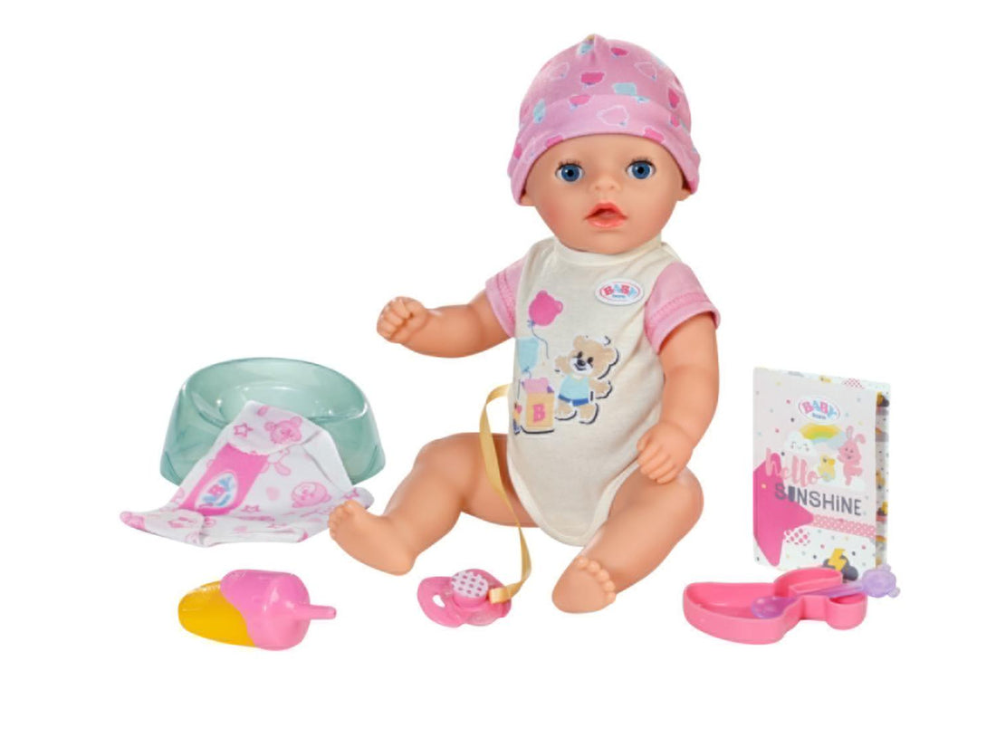 BABY Born Lena (Little Baby Girl) - 36 cm große Babypuppe - 7 Funktionen inkl. Accessoires & Strampler - Funktioniert komplett ohne Batterien - Geeignet für Kleinkinder ab 1 Jahr