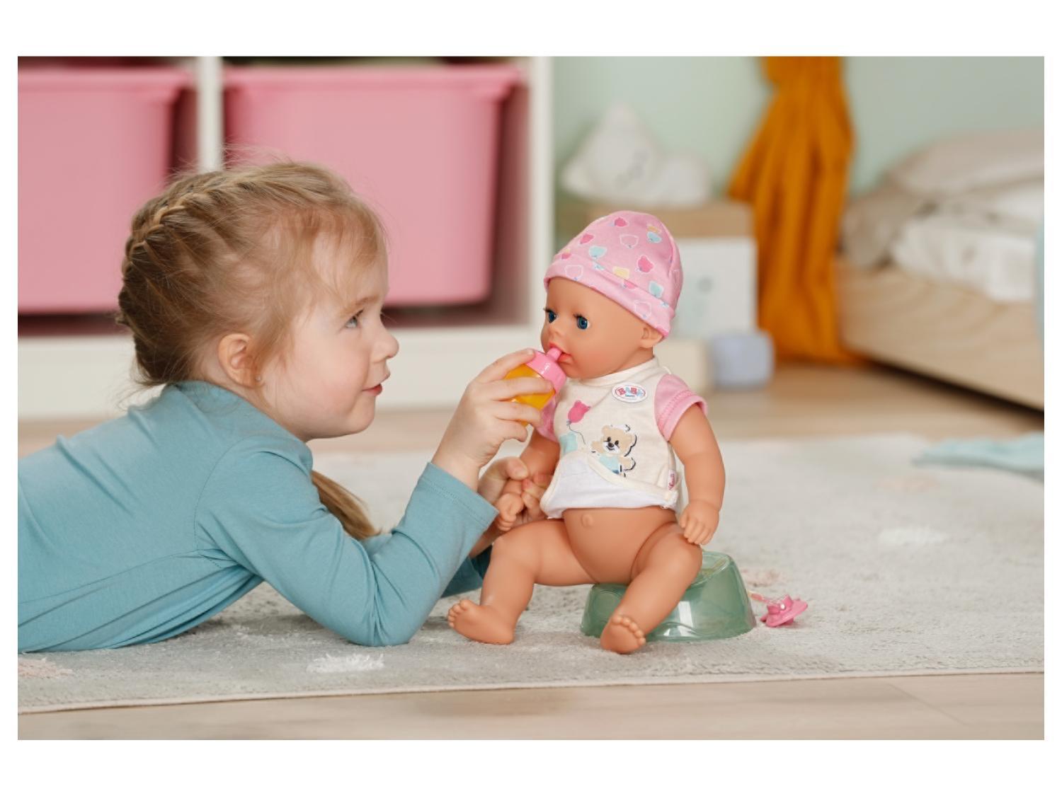 BABY Born Lena (Little Baby Girl) - 36 cm große Babypuppe - 7 Funktionen inkl. Accessoires & Strampler - Funktioniert komplett ohne Batterien - Geeignet für Kleinkinder ab 1 Jahr