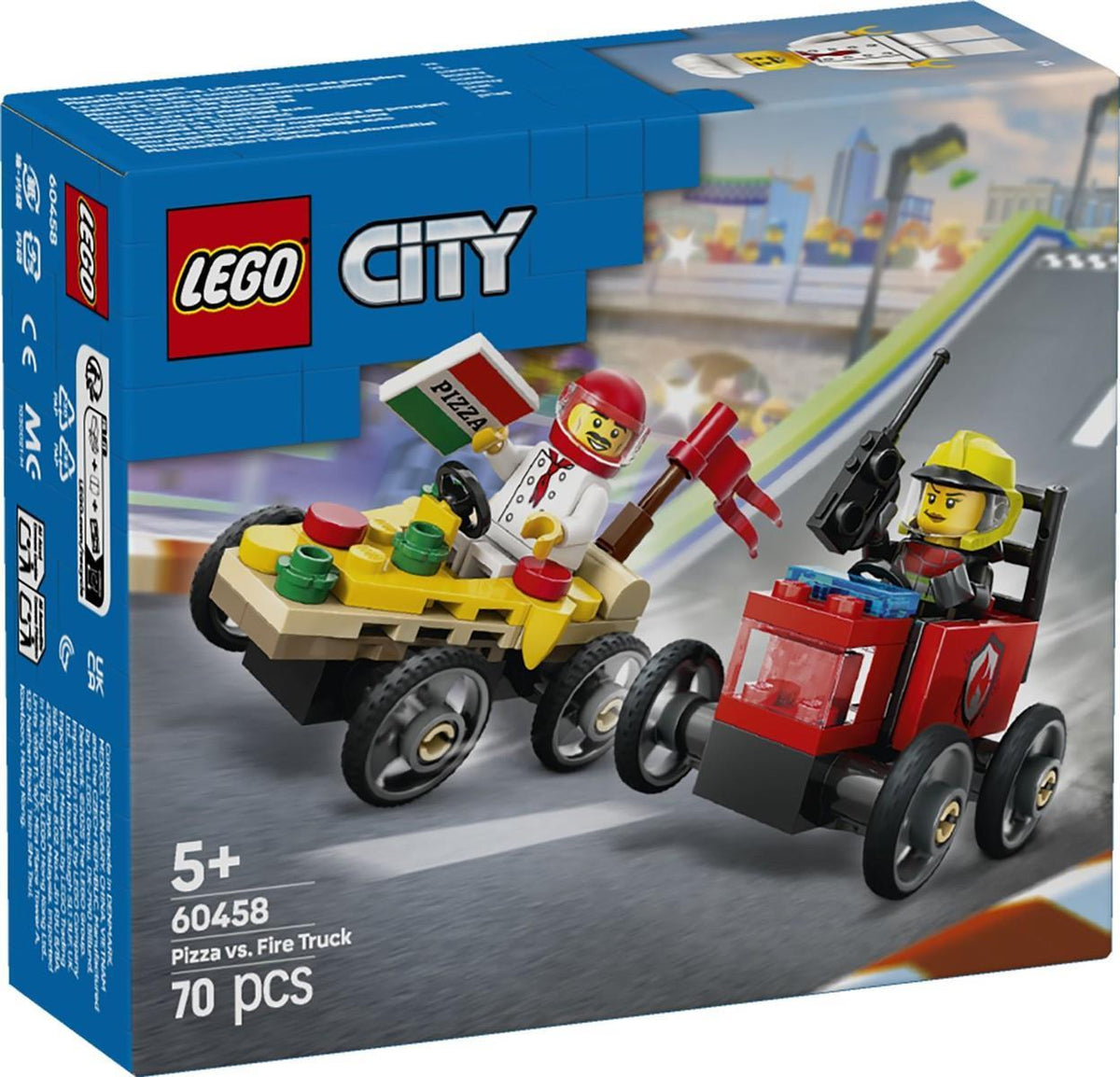 LEGO® City 60458 Pizzalieferwagen vs. Löschauto