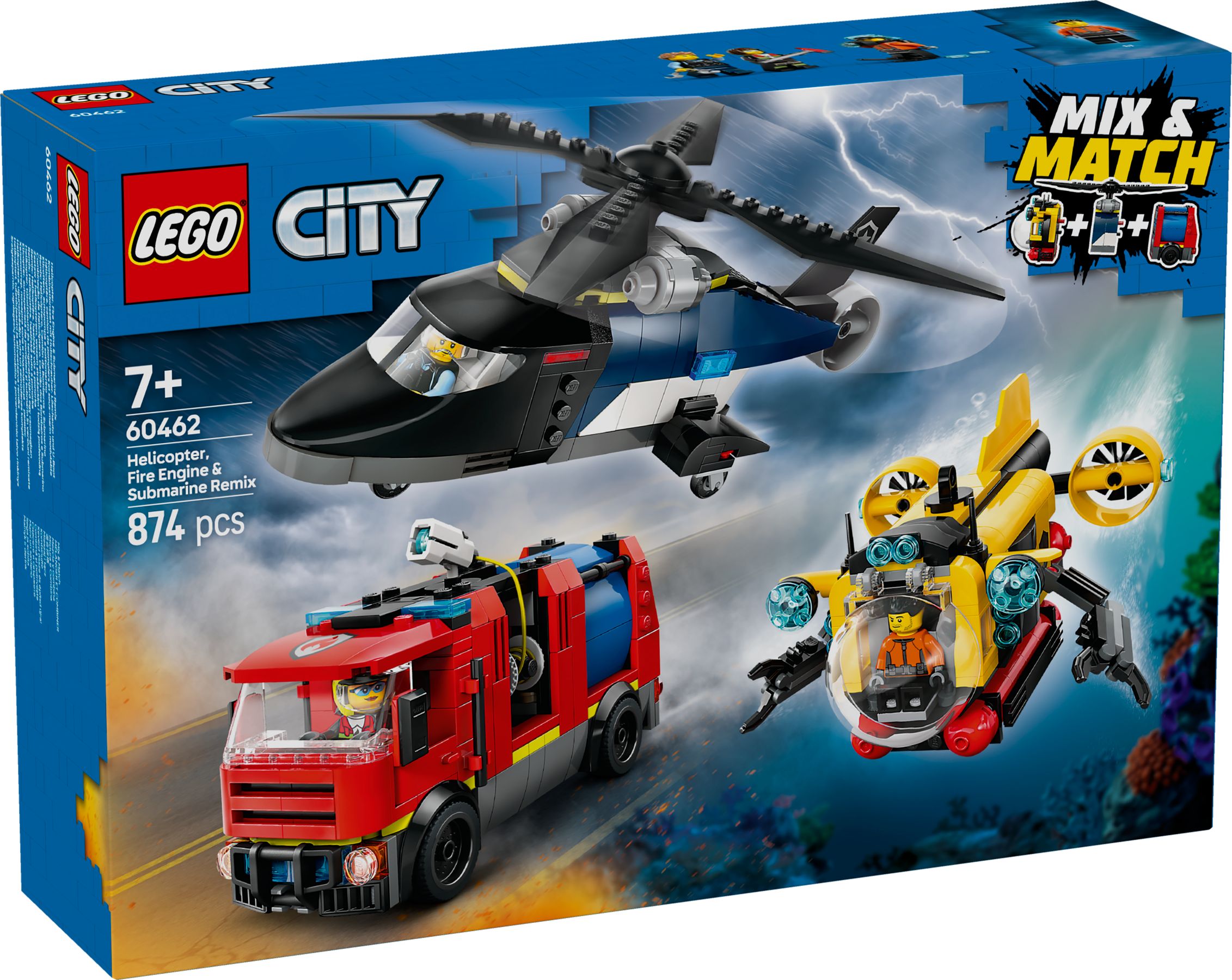 LEGO® City 60462 Kombinationsset mit Hubschrauber, Löschauto und U-Boot