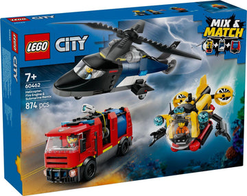 LEGO® City 60462 Kombinationsset mit Hubschrauber, Löschauto und U-Boot