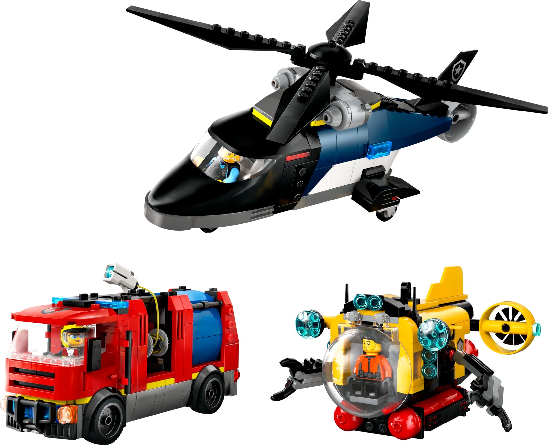 LEGO® City 60462 Kombinationsset mit Hubschrauber, Löschauto und U-Boot