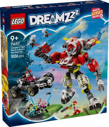 LEGO® Dreamzzz™ 71497 Coopers Tiger-Mech und Zero's Hot Rod Auto