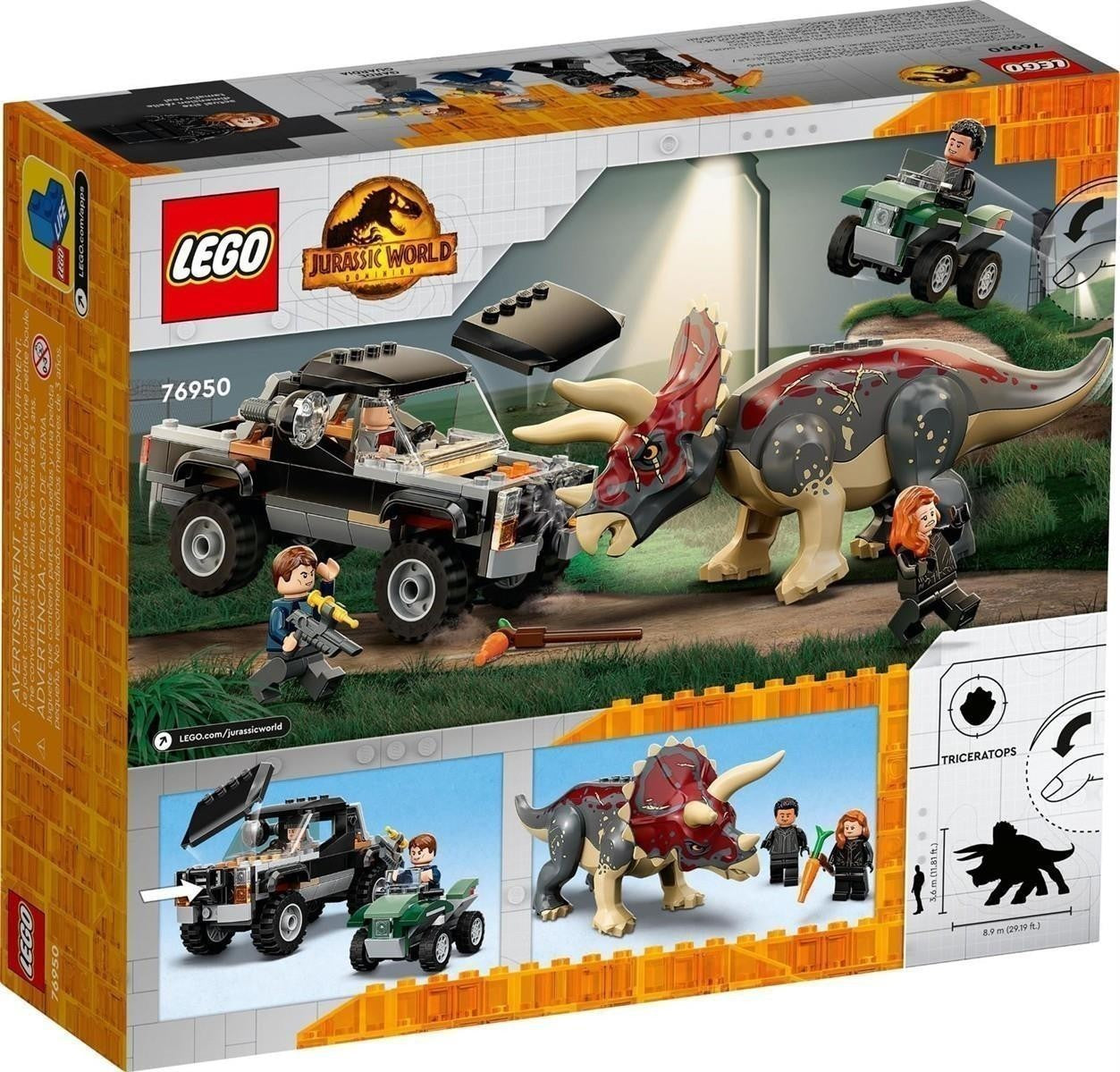 LEGO® Jurassic World™ 76950 Triceratops-Angriff